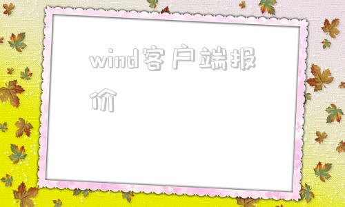 wind客户端报价wind金融终端电脑版官网